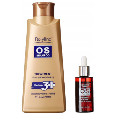 Rolylind OS Treatment for hair loss shampoo & hair growth serum combos- 5 Pcs (Serum­ 4x50ml + Shampoo 1x400ml)